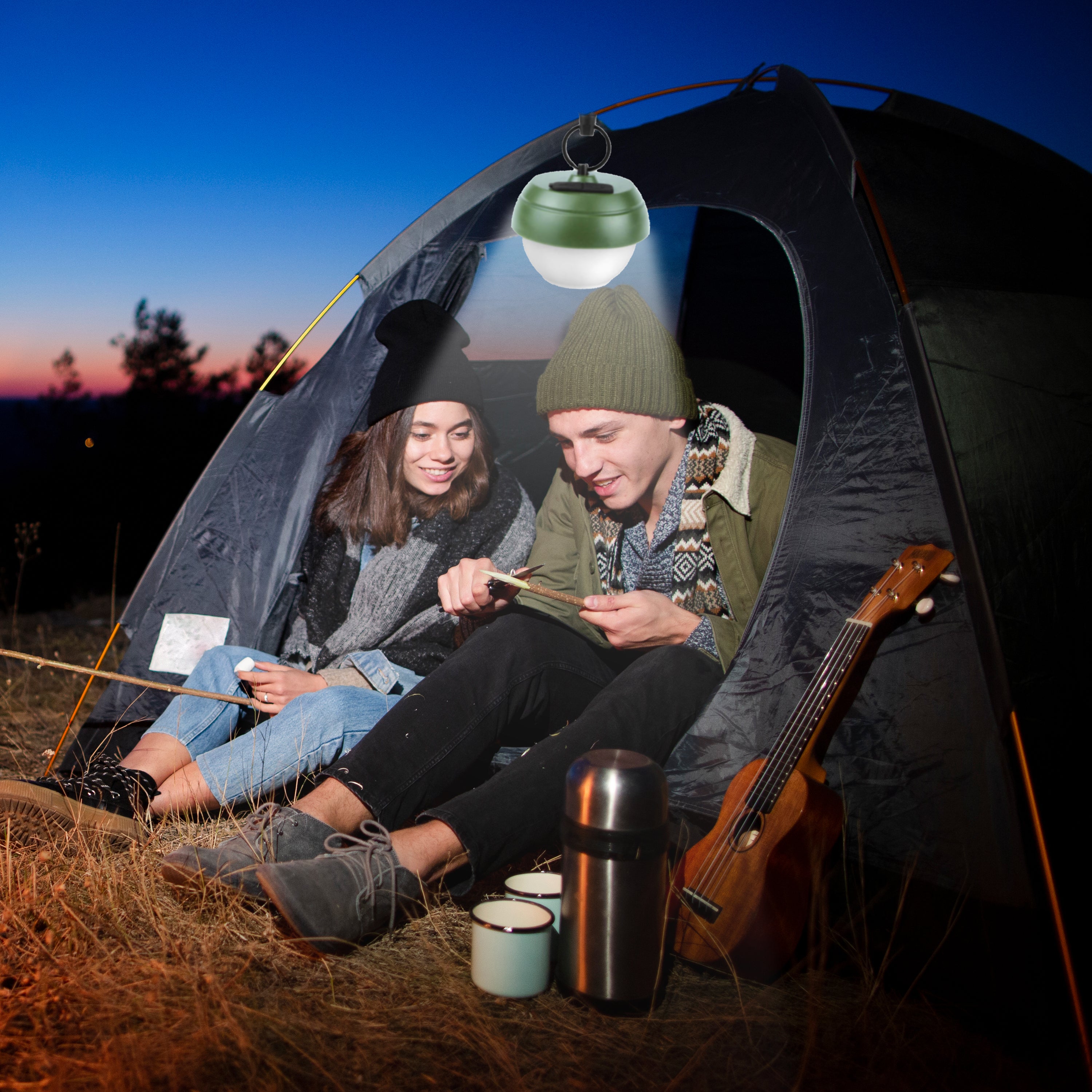 2Pack) Camping Lantern Rechargeable Outdoor Camping Light,Battery Powered Portable Bright Tent Lamp, 5 Light Modes,Waterproof Led Light For Camping & Hiking