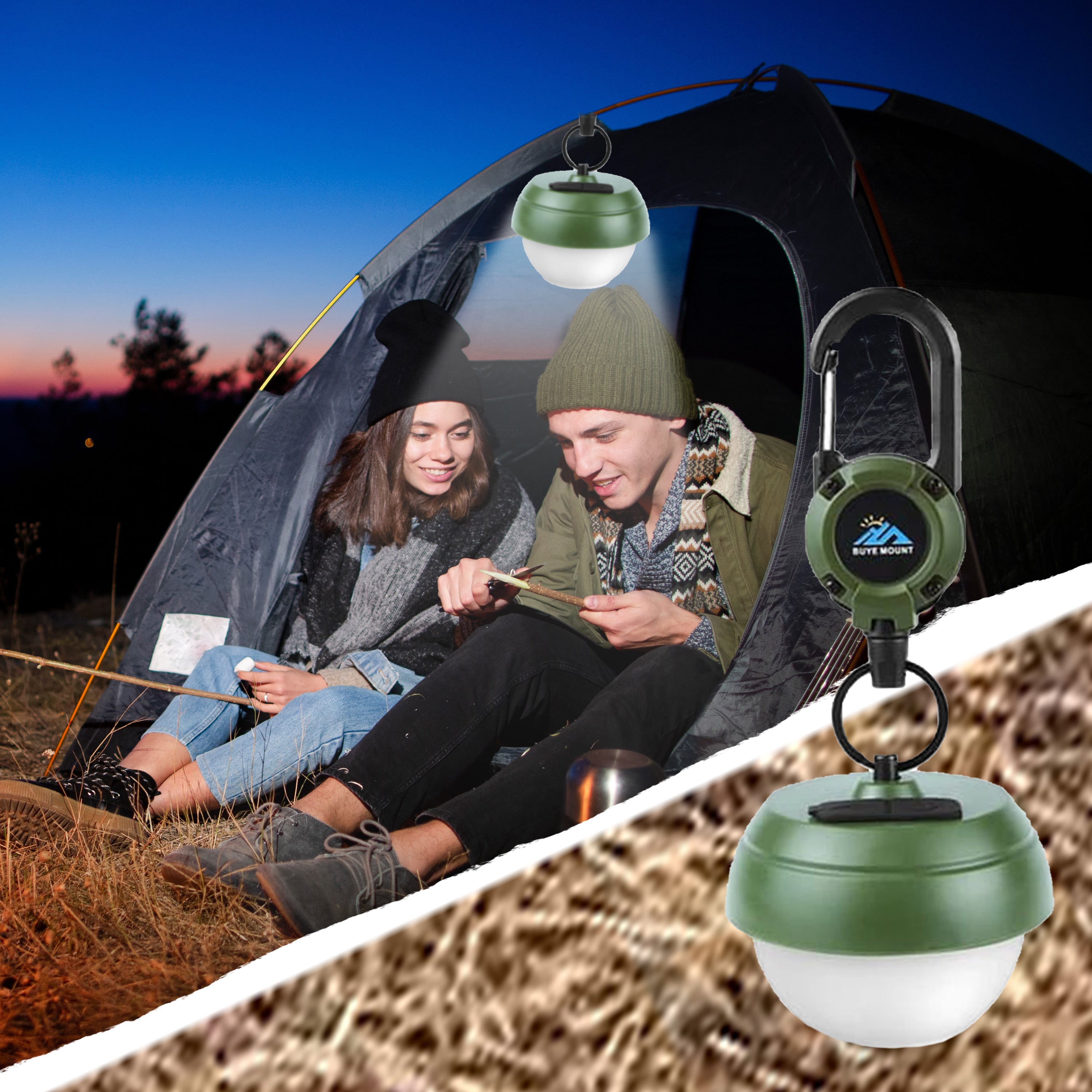 2Pack Camping Lantern Rechargeable Outdoor Camping Light