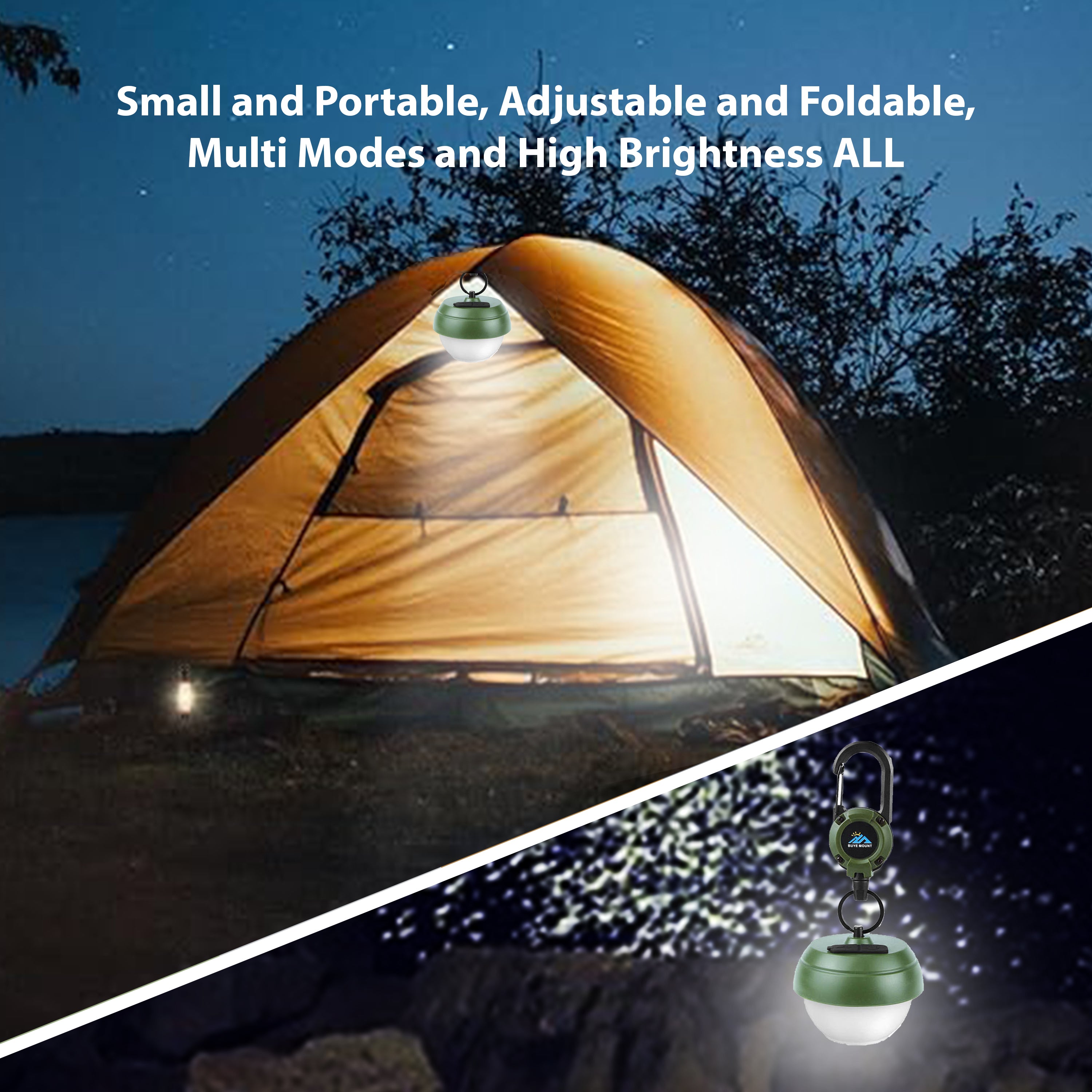 2Pack Camping Lantern Rechargeable Outdoor Camping Light